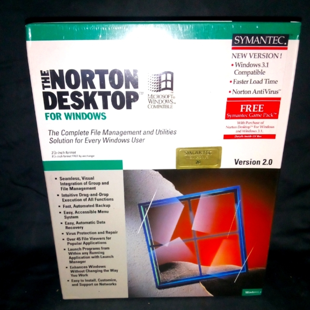 Norton Desktop File Management & Utilities Software Version 2.0 NIB